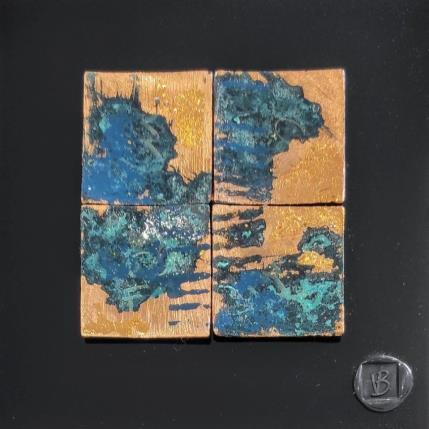 Peinture Lisboa par Bauquel Véronique | Tableau Abstrait Acrylique, Bois, Collage, Métal, Résine Minimaliste