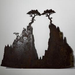 Sculpture Le lien ( sculpture murale ) par Lemonnier  | Sculpture Matiérisme Acrylique, Zinc Paysages