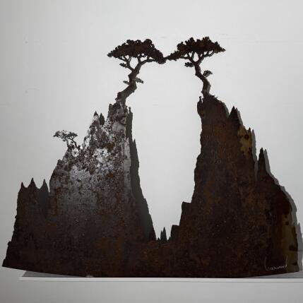 Sculpture Le lien ( sculpture murale ) by Lemonnier  | Sculpture Subject matter Acrylic, Zinc Landscapes