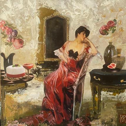 Pintura Bella Rosa por Romanelli Karine | Pintura Figurativo Acrílico, Collage, Papel, Pastel, Posca Life style