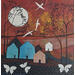Gemälde Pajaros de la noche von Arias Parera Almudena | Gemälde Naive Kunst Acryl Collage