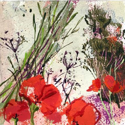 Painting Poppies by Bertre Flandrin Marie-Liesse | Painting Figurative Acrylic Landscapes, Nature