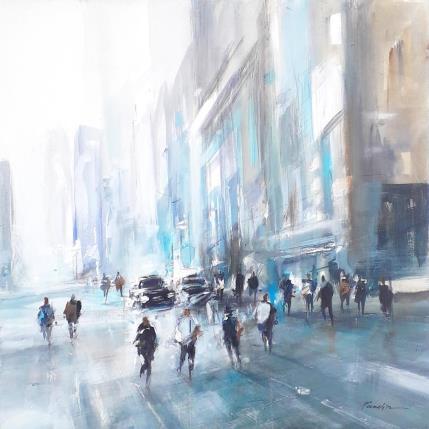 Peinture la foule par Poumelin Richard | Tableau Figuratif Acrylique, Huile Paysages