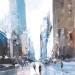 Peinture CITY BLUE par Poumelin Richard | Tableau Figuratif Paysages Huile Acrylique