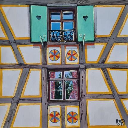 Peinture White house par Rasa | Tableau Figuratif Acrylique Urbain