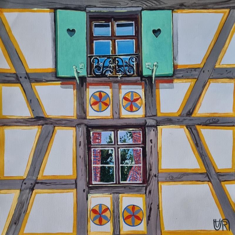 Peinture White house par Rasa | Tableau Figuratif Urbain Acrylique