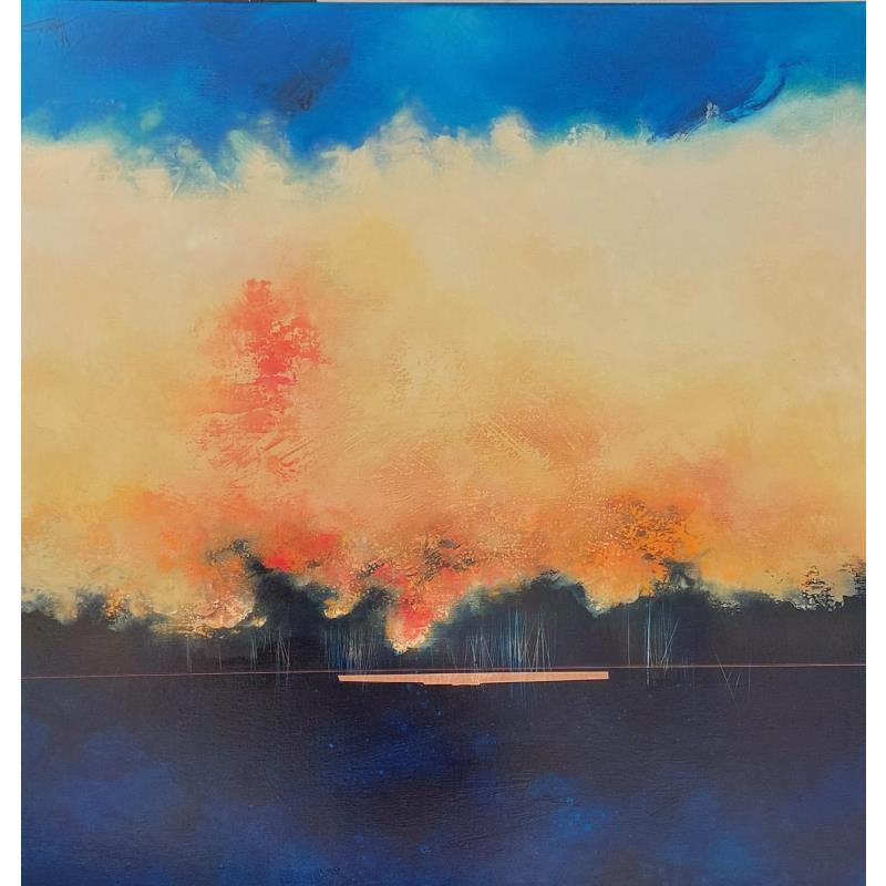 Peinture Abstraction 1963 par Hévin Christian | Tableau Abstrait Minimaliste Huile Acrylique Pastel