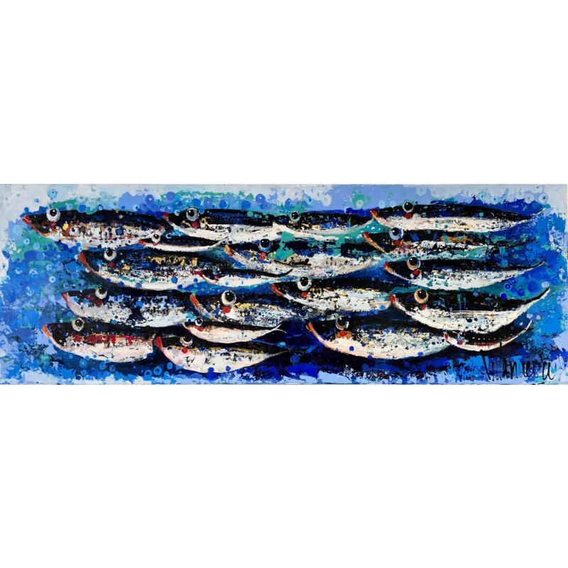 Gemälde Familia von Villanueva Puigdelliura Natalia | Gemälde Figurativ Marine Tiere