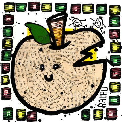 Painting Mrs Apple by Ralau | Painting Raw art Acrylic, Posca Nature