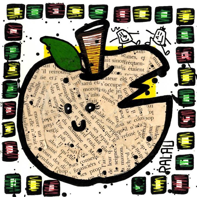 Painting Mrs Apple by Ralau | Painting Raw art Nature Acrylic Posca