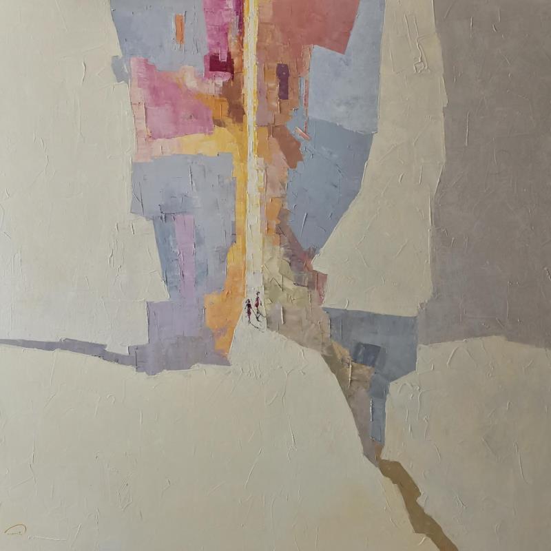 Peinture L'art de vivre lentement par Tomàs | Tableau Abstrait Urbain Scènes de vie Huile