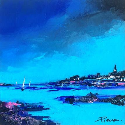 Painting Cité Malouine by Pienon Cyril | Painting Abstract Acrylic, Sand Landscapes