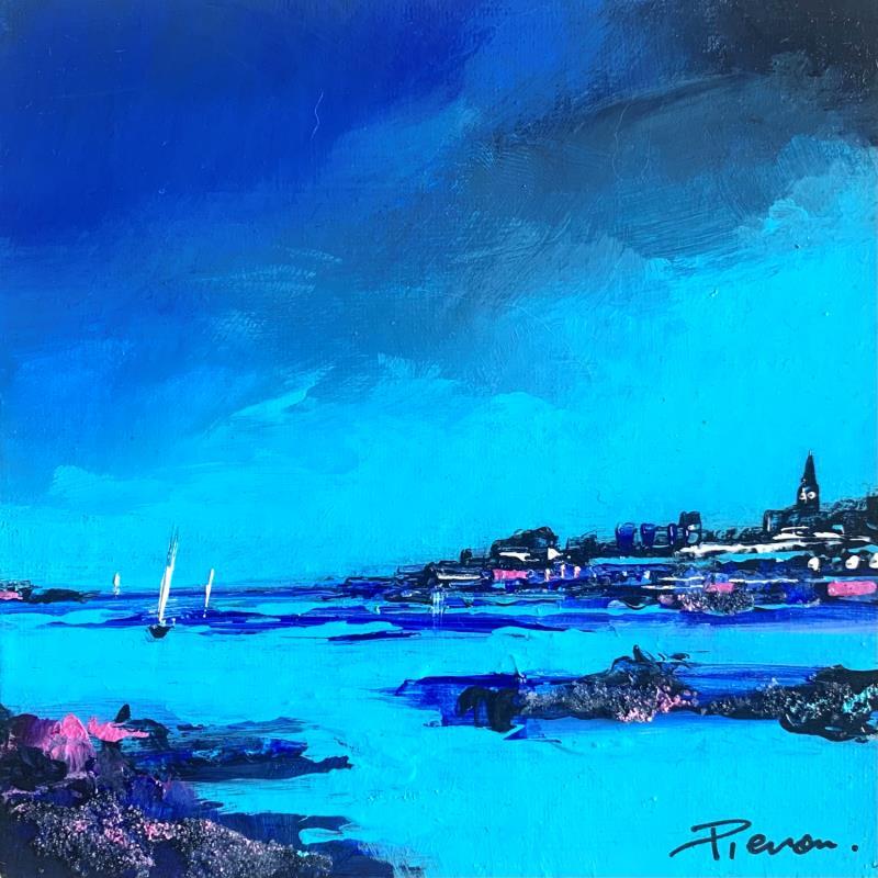 Painting Cité Malouine  by Pienon Cyril | Painting Abstract Landscapes Acrylic Sand