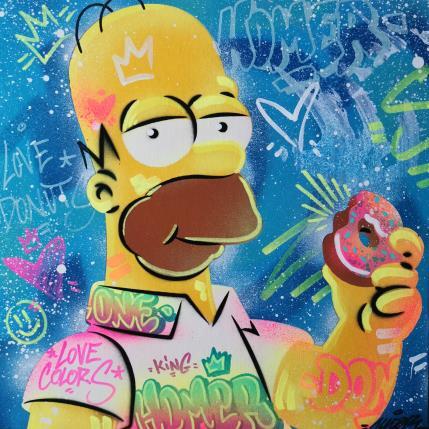 Painting Homer by Lemoine Mael | Painting Pop-art Acrylic, Graffiti Pop icons