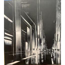 Painting Vie nocturne  by Galloro Maurizio | Painting Figurative Oil Urban