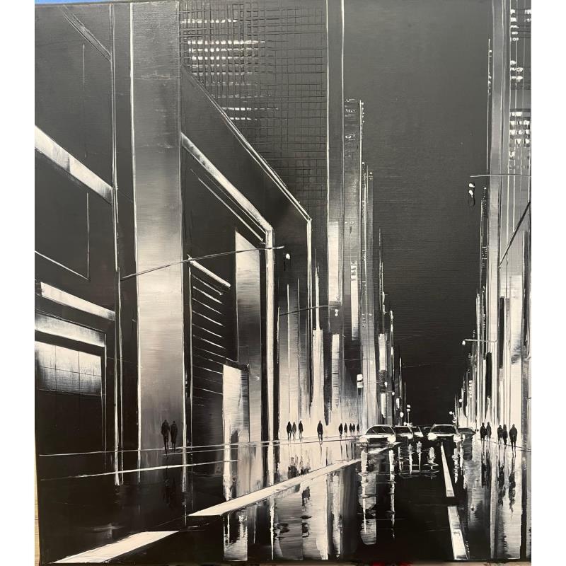 Peinture Vie nocturne par Galloro Maurizio | Tableau Figuratif Urbain Huile