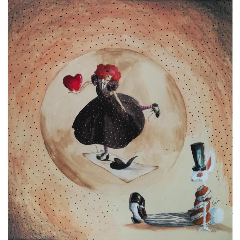 Peinture Dialoghi Fra Pizzi Complicati par Nai | Tableau Surréalisme Scènes de vie Animaux Acrylique Collage