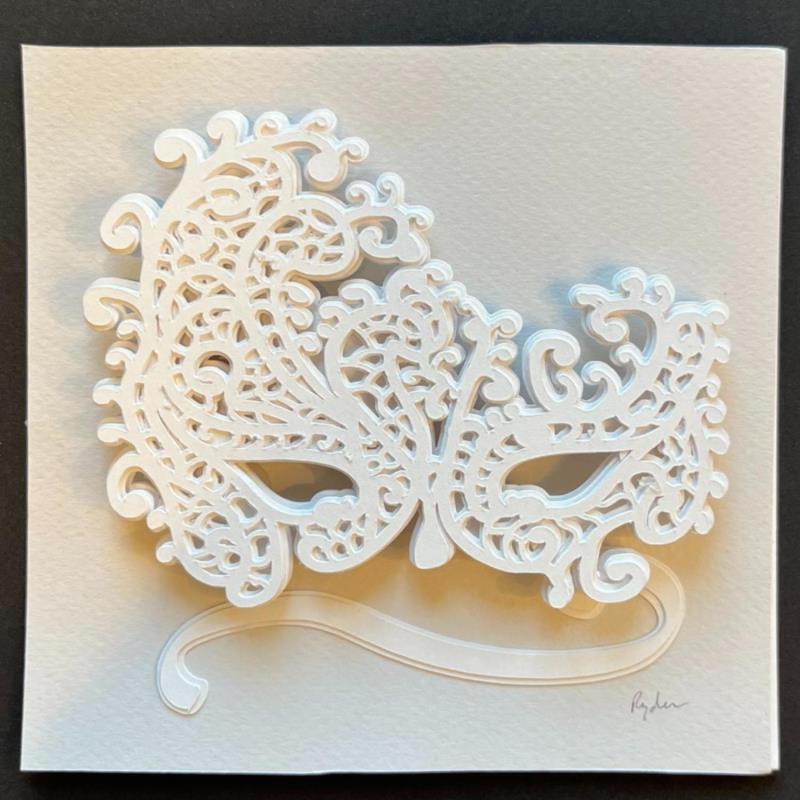 Painting Sexy Mask by Ryder Susan | Painting Figurative Still-life Minimalist Black & White Paper