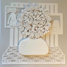 Peinture Mona Looks On par Ryder Susan | Tableau Figuratif Papier Minimaliste, Natures mortes, Noir & blanc