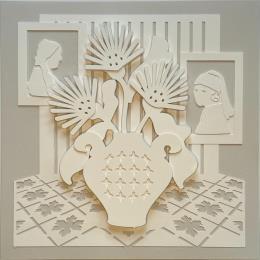 Peinture Girl with a peace earring par Ryder Susan | Tableau Figuratif Papier Minimaliste, Nature, Noir & blanc