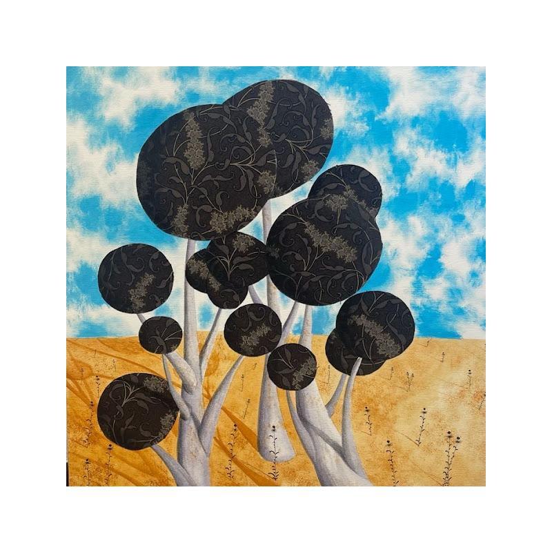 Painting Quegli strani e meravigliosi alberi grigi by Nai | Painting Surrealism Watercolor Textile