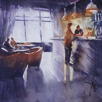 Peinture Cosy bar par Abbatucci Violaine | Tableau Figuratif Aquarelle