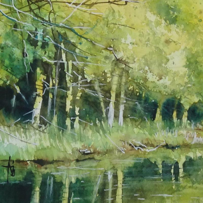 Peinture Il reviendra pour pêcher ici par Abbatucci Violaine | Tableau Figuratif Aquarelle