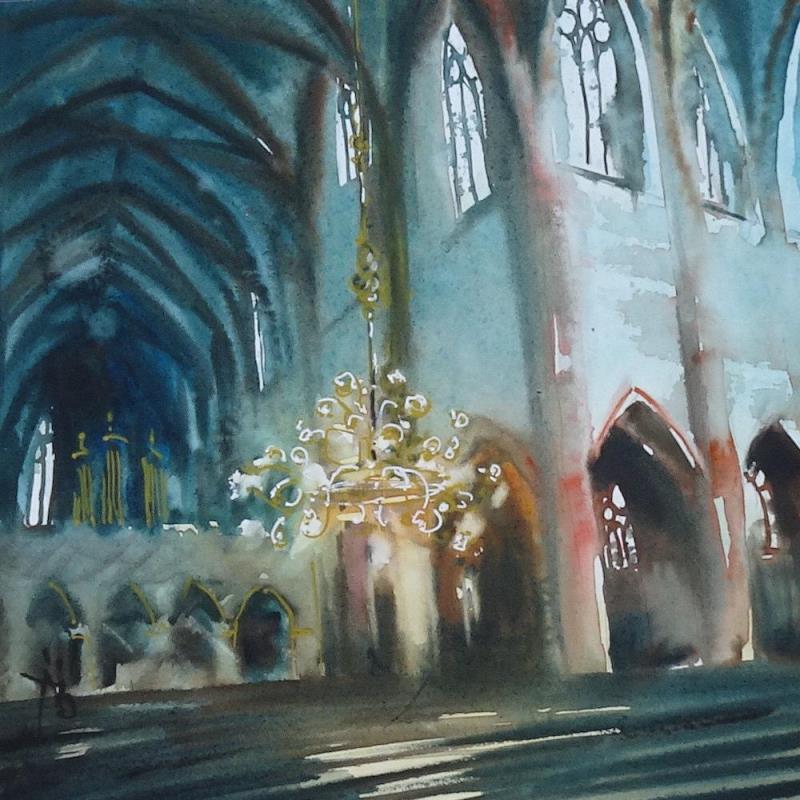 Painting Le lustre by Abbatucci Violaine | Painting Figurative Watercolor