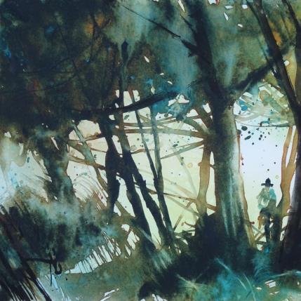 Peinture A la lisière par Abbatucci Violaine | Tableau Figuratif Aquarelle