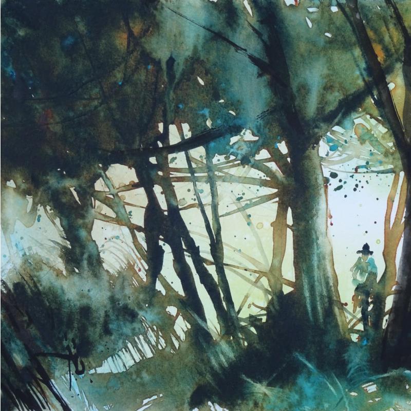 Peinture A la lisière par Abbatucci Violaine | Tableau Figuratif Aquarelle