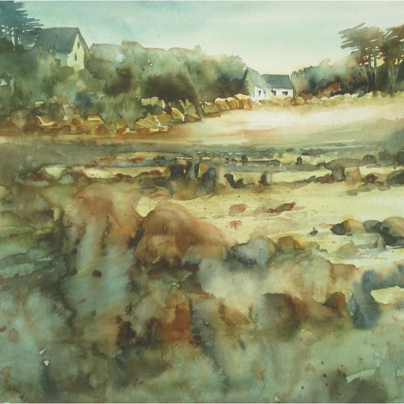 Gemälde Son coin de paradis von Abbatucci Violaine | Gemälde Figurativ Aquarell