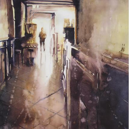 Peinture Le serveur est en pause par Abbatucci Violaine | Tableau Figuratif Aquarelle