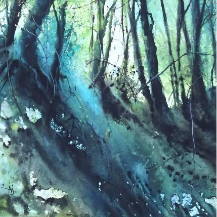 Painting Le talus by Abbatucci Violaine | Painting Figurative Watercolor