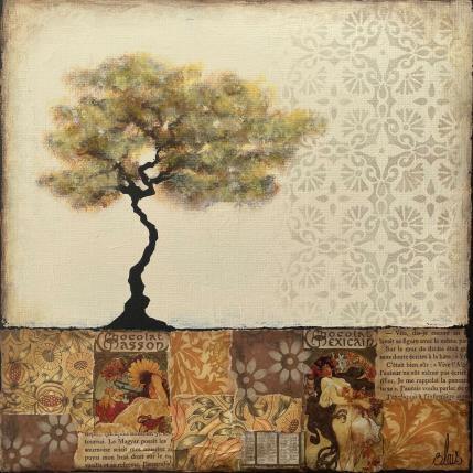 Gemälde sérénité 28 von Blais Delphine | Gemälde Art brut Acryl, Collage Natur