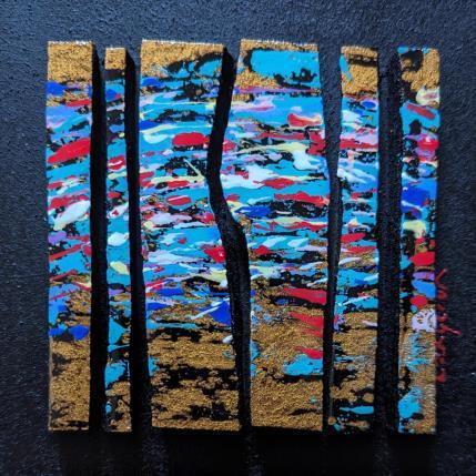 Pintura Bc6 impression or turquoise rouge por Langeron Luc | Pintura Tema Acrílico, Madera, Resina