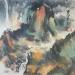 Painting F2 Colorful mountains 105-20735-20240117-6 by Yu Huan Huan | Painting Figurative Landscapes Ink