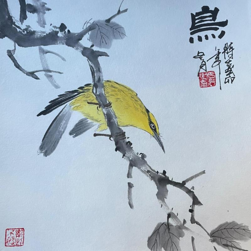 Peinture Bird par Yu Huan Huan | Tableau Figuratif Nature Animaux Aquarelle Encre