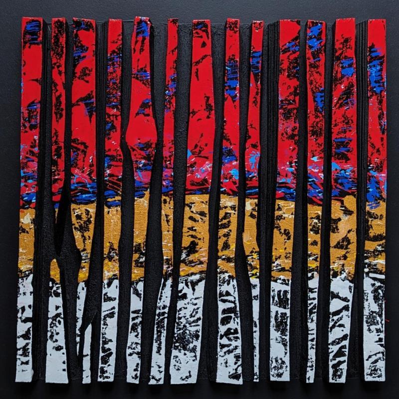 Painting Bc14 rouge or bleu by Langeron Luc | Painting Subject matter Wood Acrylic Resin