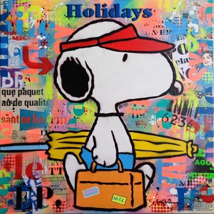 Gemälde HOLIDAYS IN NICE von Euger Philippe | Gemälde Pop-Art Acryl, Collage Pop-Ikonen