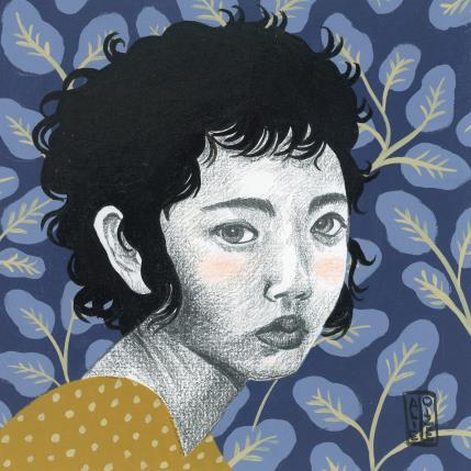 Painting Hayun by Alie Loizel | Painting Figurative Acrylic Portrait