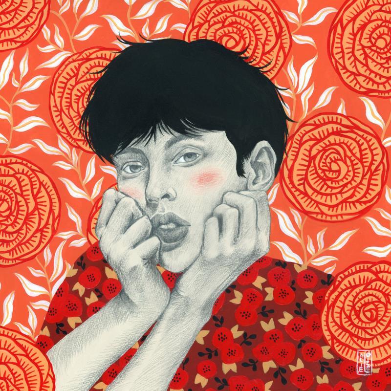 Peinture Paula par Alie Loizel | Tableau Figuratif Portraits Acrylique