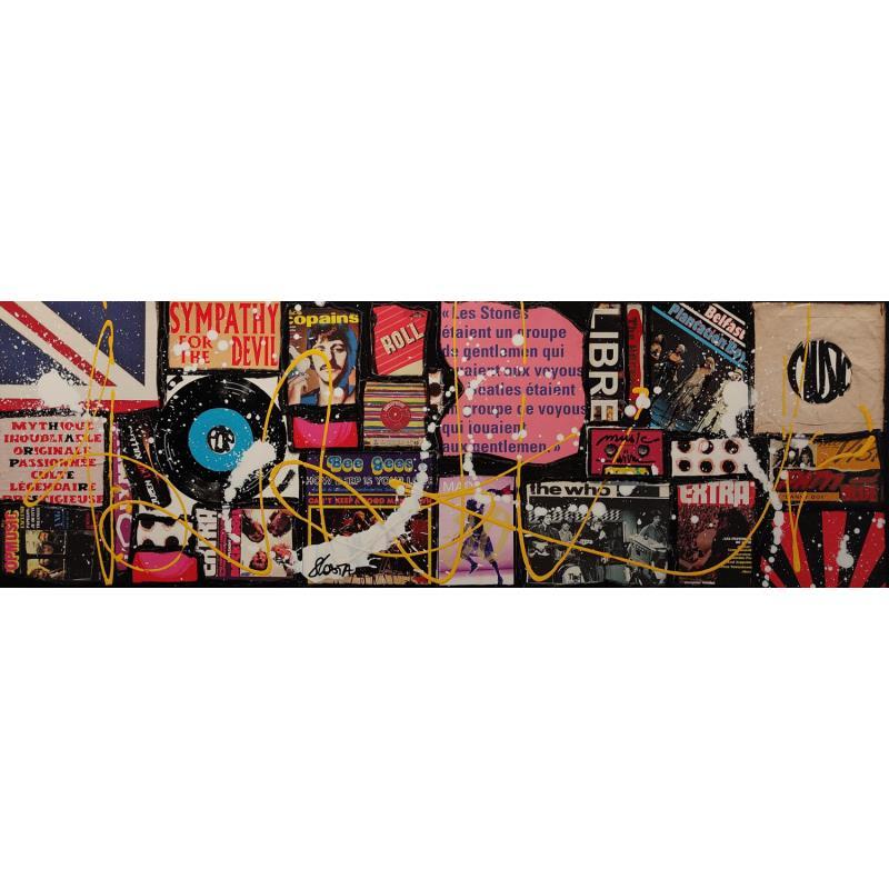 Painting Let's play music ! by Costa Sophie | Painting Pop-art Music Acrylic Gluing Upcycling