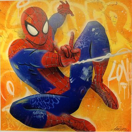 Peinture Yellow-Spider par Lemoine Mael | Tableau Pop-art Acrylique, Graffiti Icones Pop