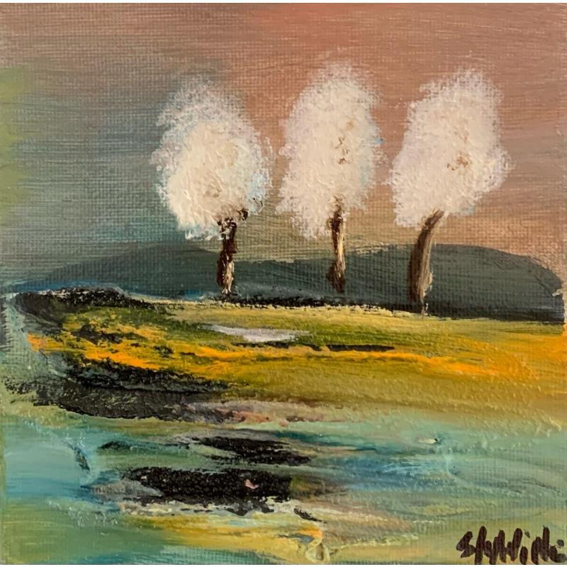 Painting lointain by Shahine | Painting Figurative Oil