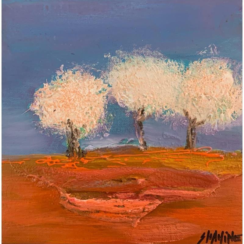 Pintura pommiers blancs por Shahine | Pintura Figurativo Aceite