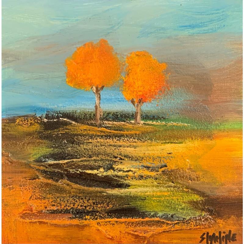 Painting Couple d'arbre by Shahine | Painting Figurative Oil