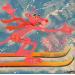 Peinture PATHERE ROSE SKI par Lemoine Mael | Tableau Pop-art Icones Pop Graffiti Acrylique