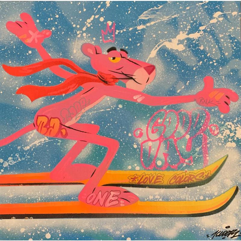 Peinture PATHERE ROSE SKI par Lemoine Mael | Tableau Pop-art Icones Pop Graffiti Acrylique