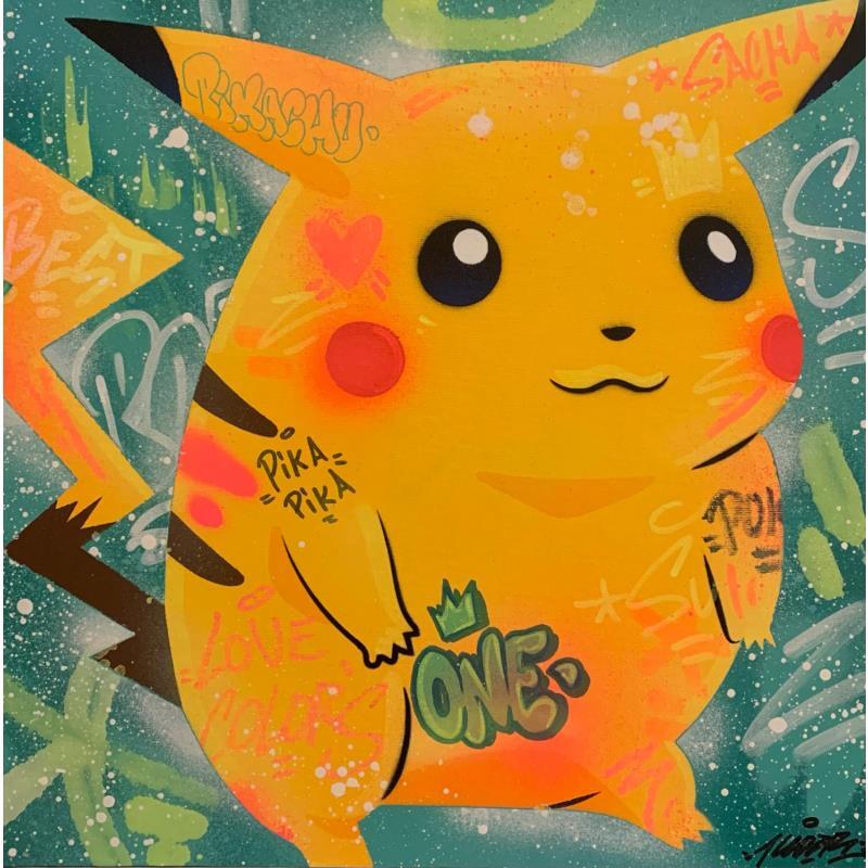 Painting PIKACHU OLD SCHOOL by Lemoine Mael | Painting Pop-art Pop icons Graffiti Acrylic