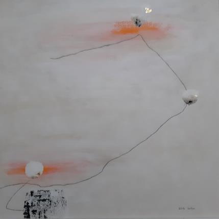 Peinture abstract white D 70 par Wilms Hilde | Tableau Abstrait Acrylique, Collage, Feuille d'or